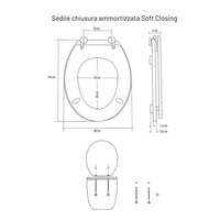 Sedile copri wc universale frizionato fantasia mdf chiusura rallentata *** fantasia decape, confezione 1