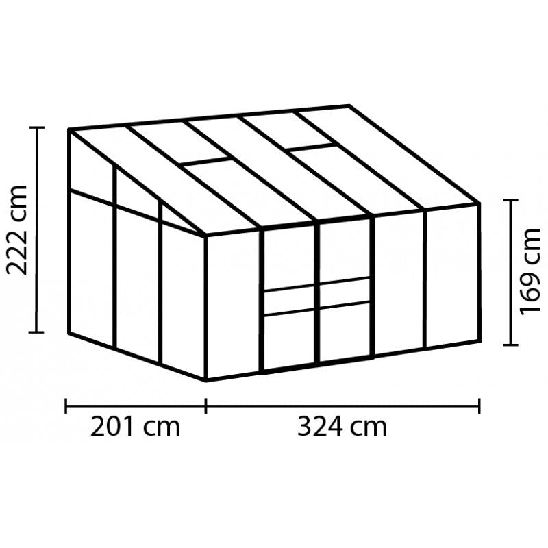 Serra da Parete Vitavia Ida 6500 Verde Policarbonato 6 mm 201x324 H 222 cm