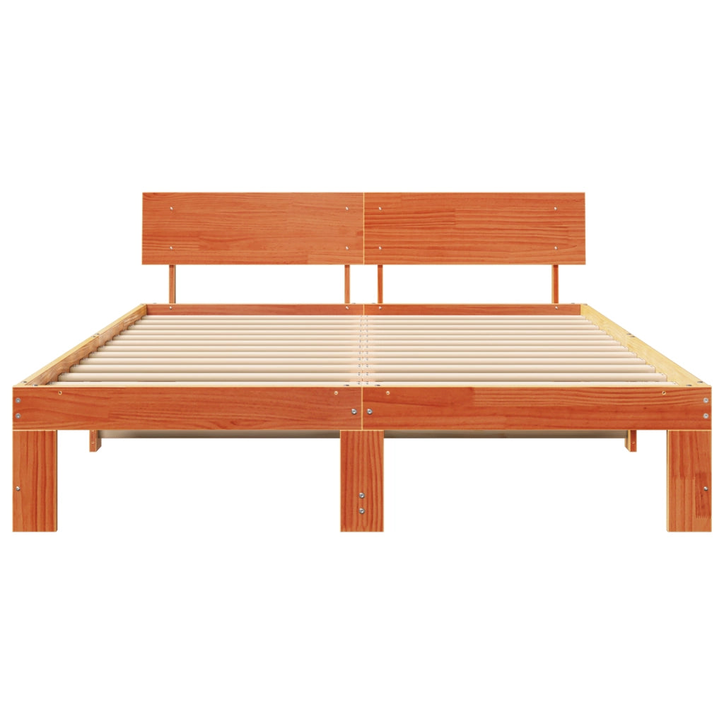 Struttura Letto con testiera Marrone Cerato 150x200 cm Legno di pino