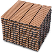 Tegoli WPC 30x30cm 11 pezzi 1m² Facili da installare per balcone, terrazza o giardino.