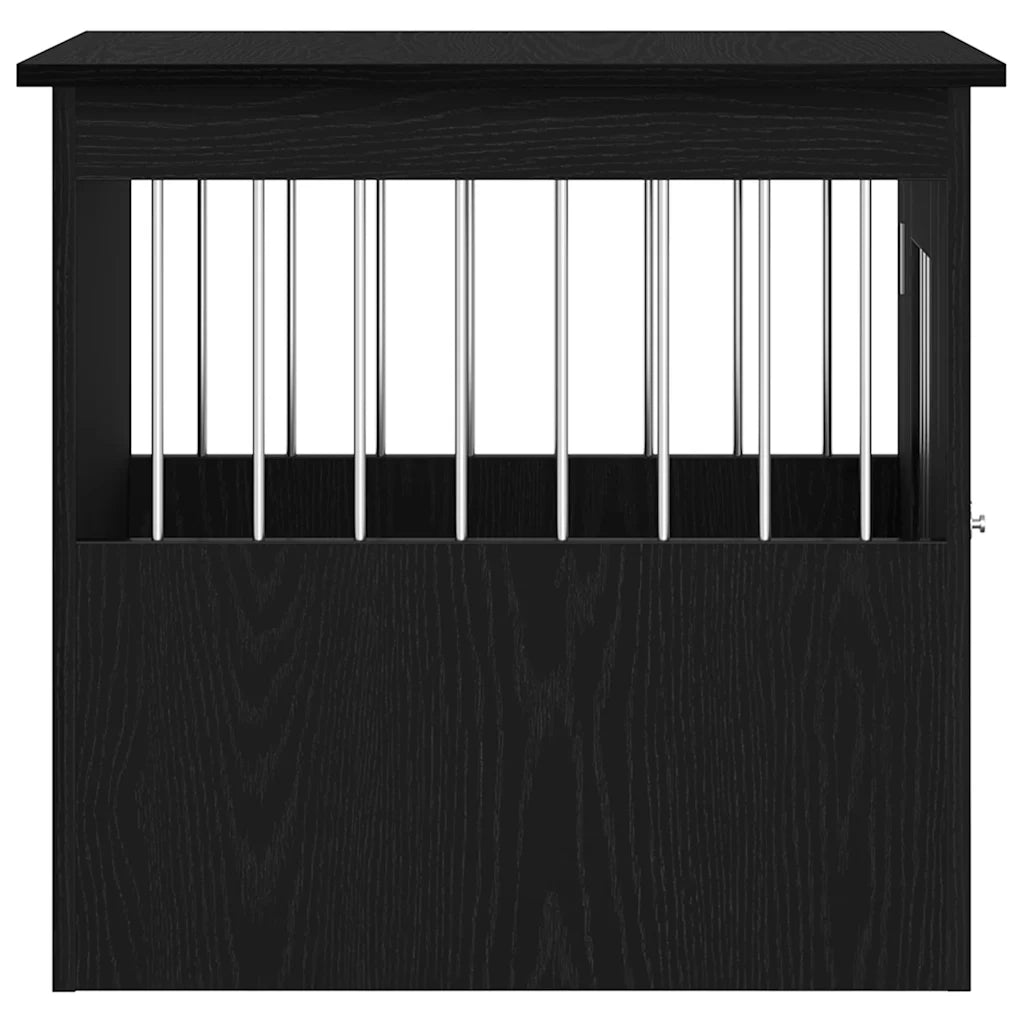 vidaXL Trasportino per Cani Rovere Nero 62x45x59 cm in Legno Aggregato