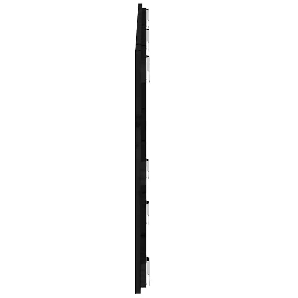 Testiera da Parete Nera 147x3x60 cm in Legno Massello di Pino 824847