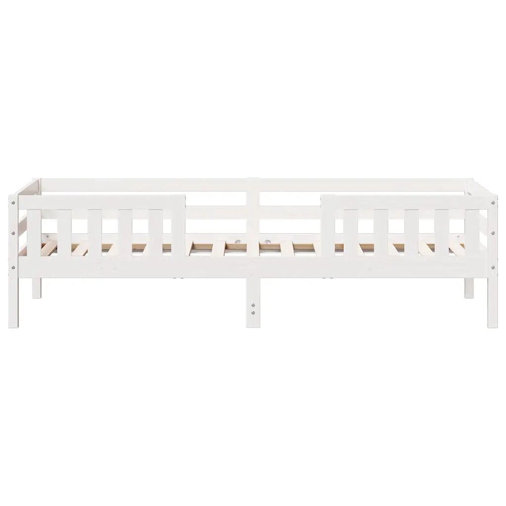 Letto senza Materasso Bianco 90x200 cm Legno Massello di Pino 846974