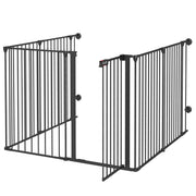 CANCELLINO PER CANI TAGLIA MEDIA PIEGHEVOLE E MODULABILE IN METALLO E PLASTICA, 123X102X90 CM, NERO