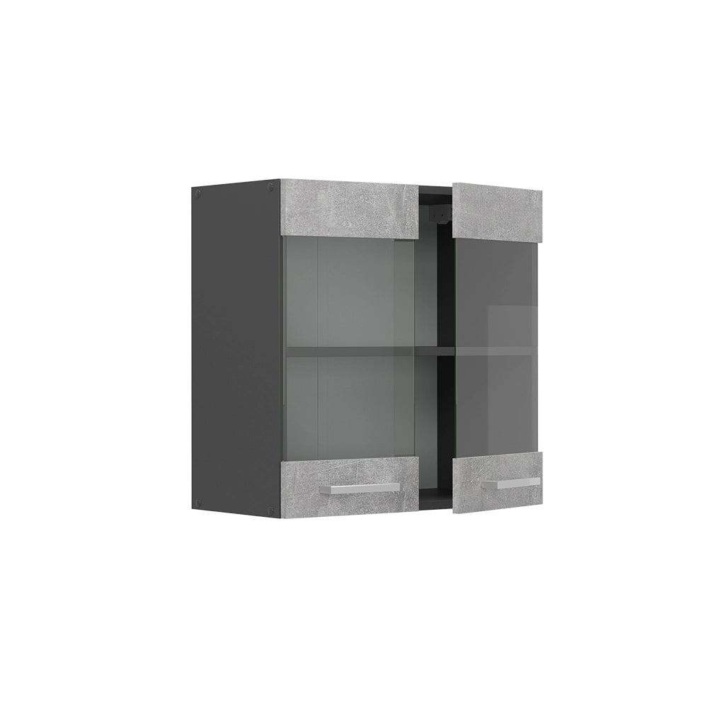 Vicco Mobile da cucina in vetro Calcestruzzo 60 cm