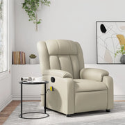 Divano Sedia-Poltrona reclinabile massaggiante in Similpelle Crema 616844
