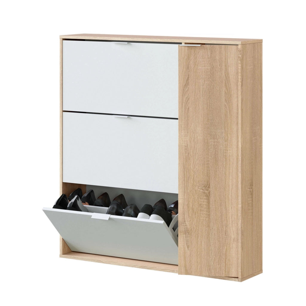 Mobile Portascarpe Ammour, Scarpiera 30 Paia, 106x22x115h cm Marrone Rovere