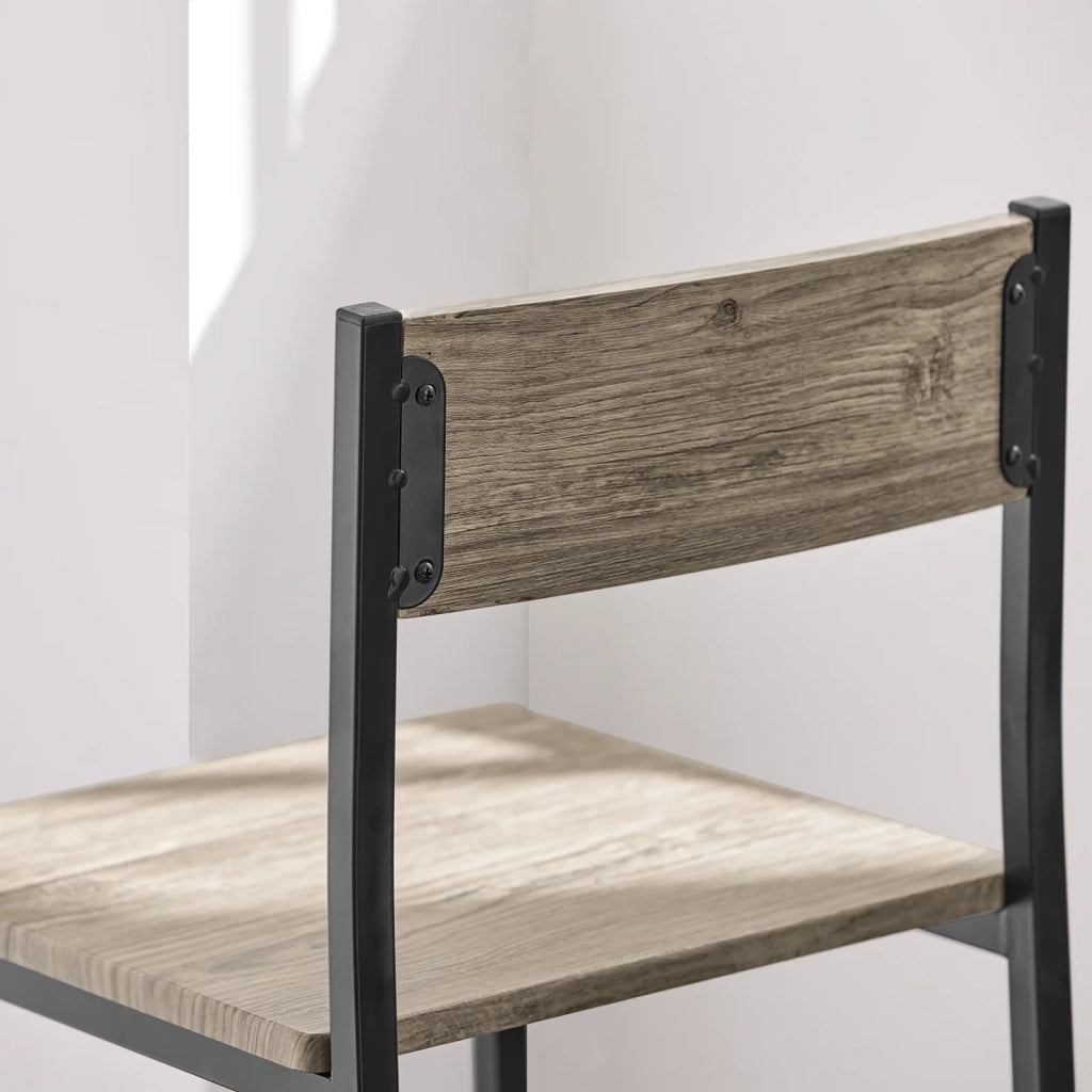 Set 3 Pezzi Tavolo con 2 sgabelli Alto Mobile Bar per casa Stile Vintage,Marrone, L89*P45*A86.5cm OGT03-N