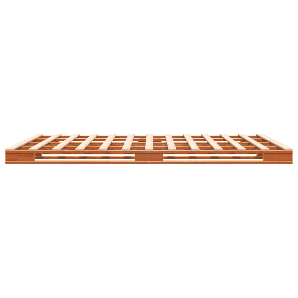 Letto Pallet Marrone Cera 140x200 cm in Legno Massello di Pino 844455