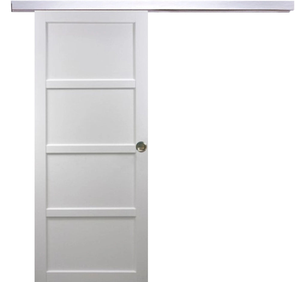 Porta scorrevole Tamera bianca larghezza 83 con binario in alluminio + 2 gusci installati