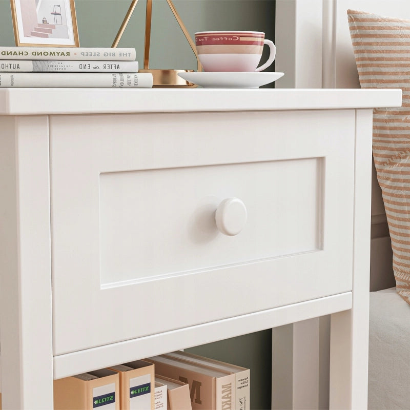 Comodino laterale in stile industriale con cassetto e 2 ripiani, moderno stile loft, 45 cm