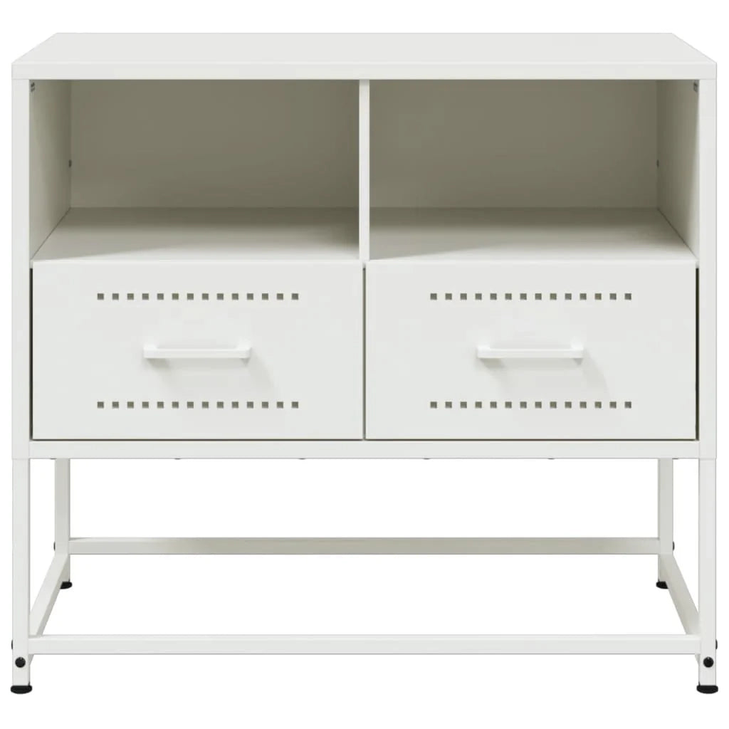 Mobile TV multimediale mensola TV credenza TV adatto per sala da pranzo soggiorno camera da letto 68 x 39 x 60,5 cm acciaio bianco 02_0026161