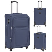 3 pz Set di Valigie Trolley Morbide Blu Marino CFW9943578