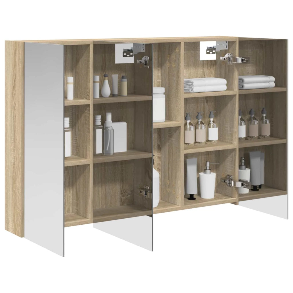 Mobiletto per specchio da bagno con lo scaffale Rovere Sonoma