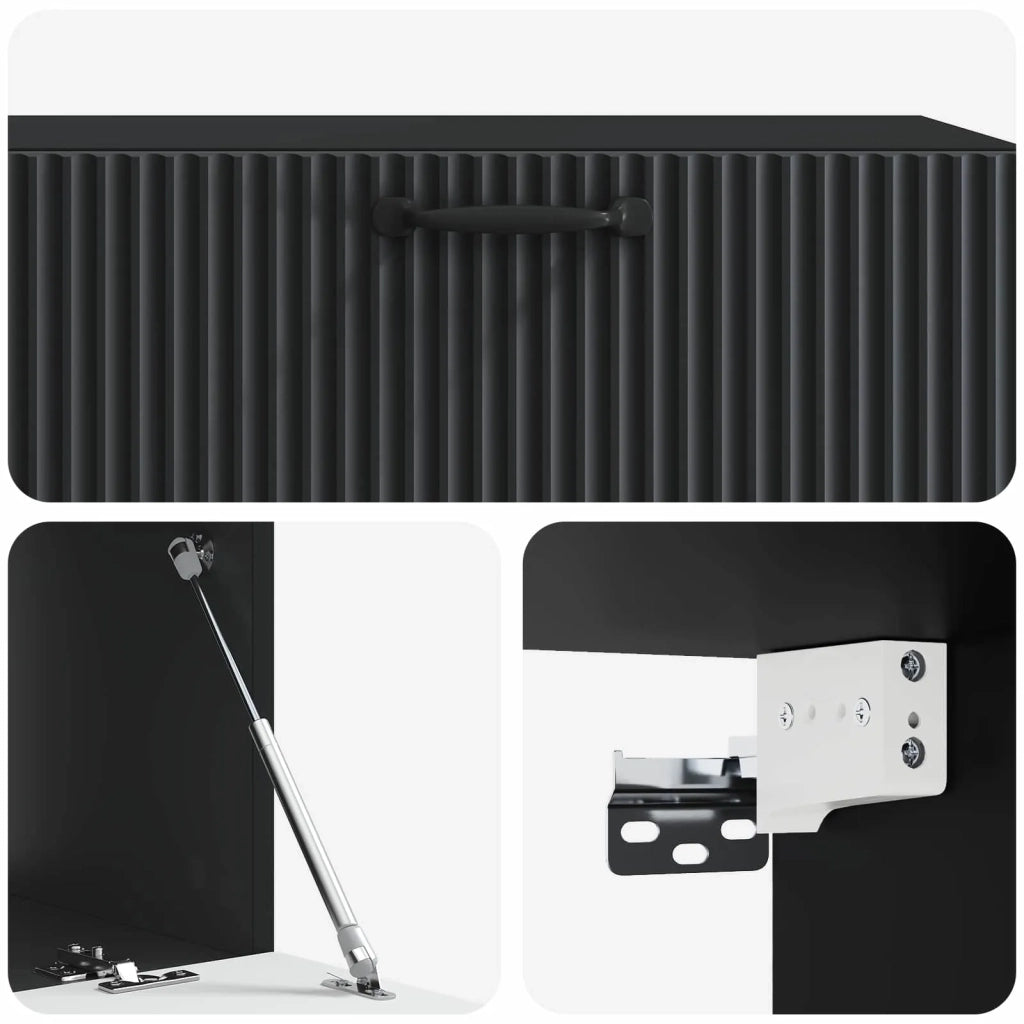 Mobile Porta TV da Muro Montaggio a parete Nero 98 x 41 x 30 cm