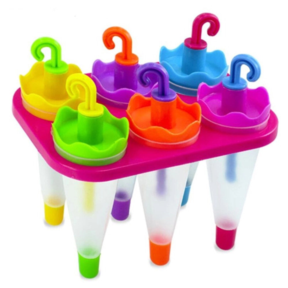 Trade Shop - Confezione Stampo Gelato 6 X Cucina Gelati Ghiaccioli Fai Da Te 16 X 22 X 11 Cm -