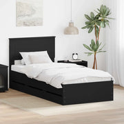 Struttura del letto-Giroletto Nero 75 x 190 cm Legno Ingegnerizzato 542245