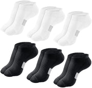 Calze Casual On-Mirino - 6 Paia Nero/Bianco - Materiale Respirante - Leggero - Calze per Scarpe da Passeggio