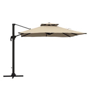 Ombrellone da Giardino Inclinabile 3x3 m ¨C Zephmum ¨C Alluminio Poliestere Khaki