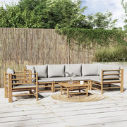 Set Salotto da Giardino 7pz con Cuscini Grigio Chiaro BambÃ¹cod mxl 76285