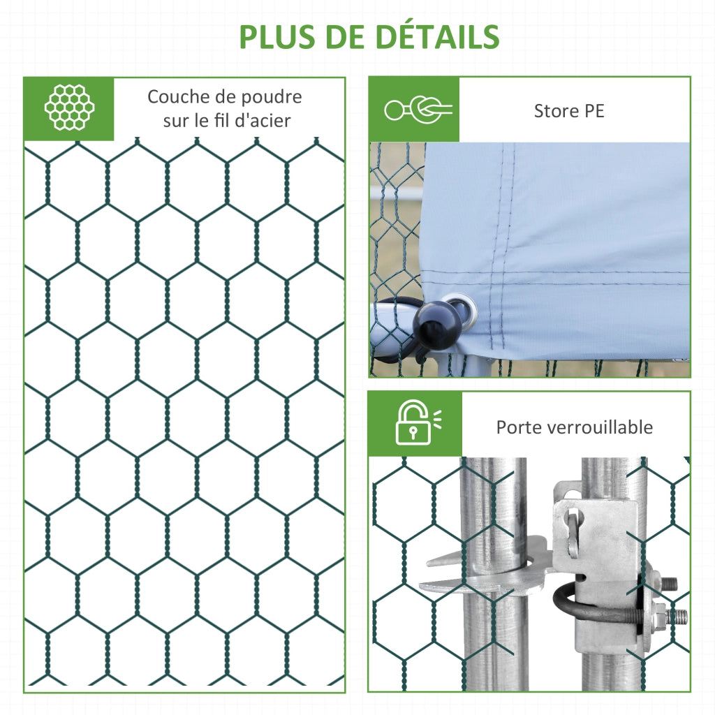Recinto esterno per pollaio voliera ¨C zephmum ¨C grigio acciaio galvanizzato 3x6x2 m
