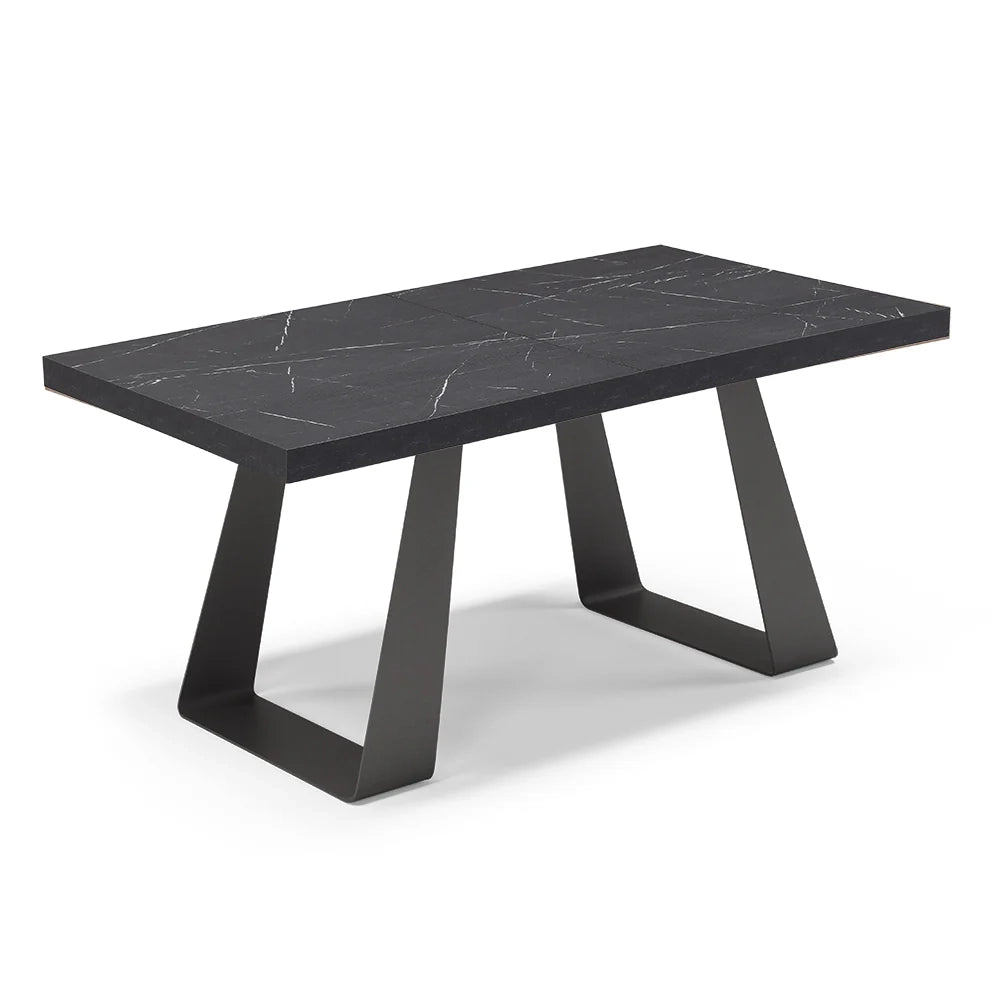 Tavolo allungabile da pranzo Pietra Nera 160x90 MADE IN ITALY modello ARGO fino a 240 CM per sala da pranzo, cucina e soggiorno, design moderno con top melaminico