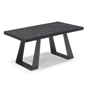 Tavolo allungabile da pranzo Pietra Nera 160x90 MADE IN ITALY modello ARGO fino a 240 CM per sala da pranzo, cucina e soggiorno, design moderno con top melaminico