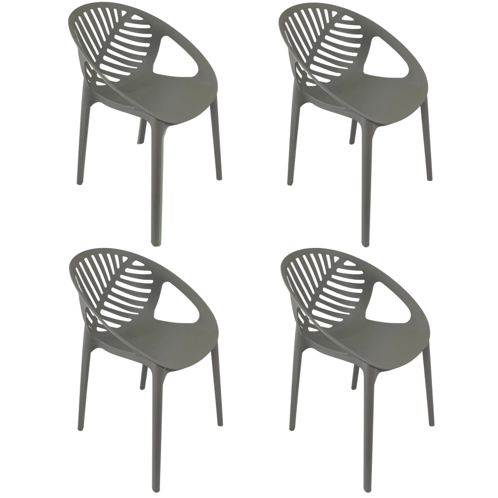 Marvin Sedia In Polipropilene Sierra Poltrona Da Interno Esterno Giardino Impilabile Design Moderno Natura Taupe/4 Sedie