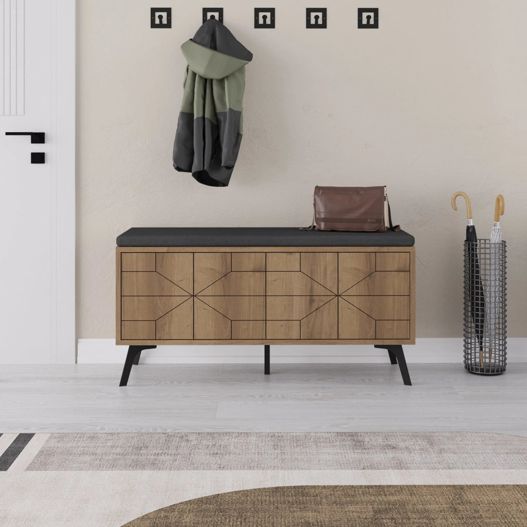 Scarpiera in legno "Dune" - 107 x 35 x 55 cm - Marrone
