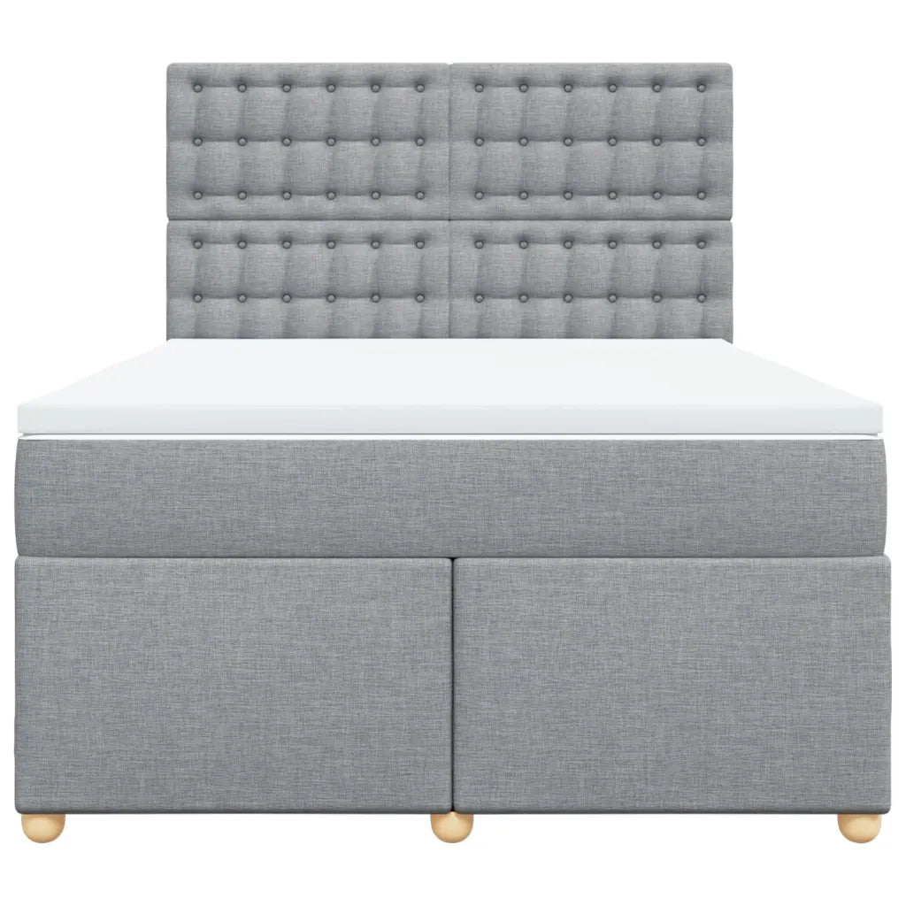Giroletto a Molle con Materasso Grigio Chiaro 140x190cm Tessuto
