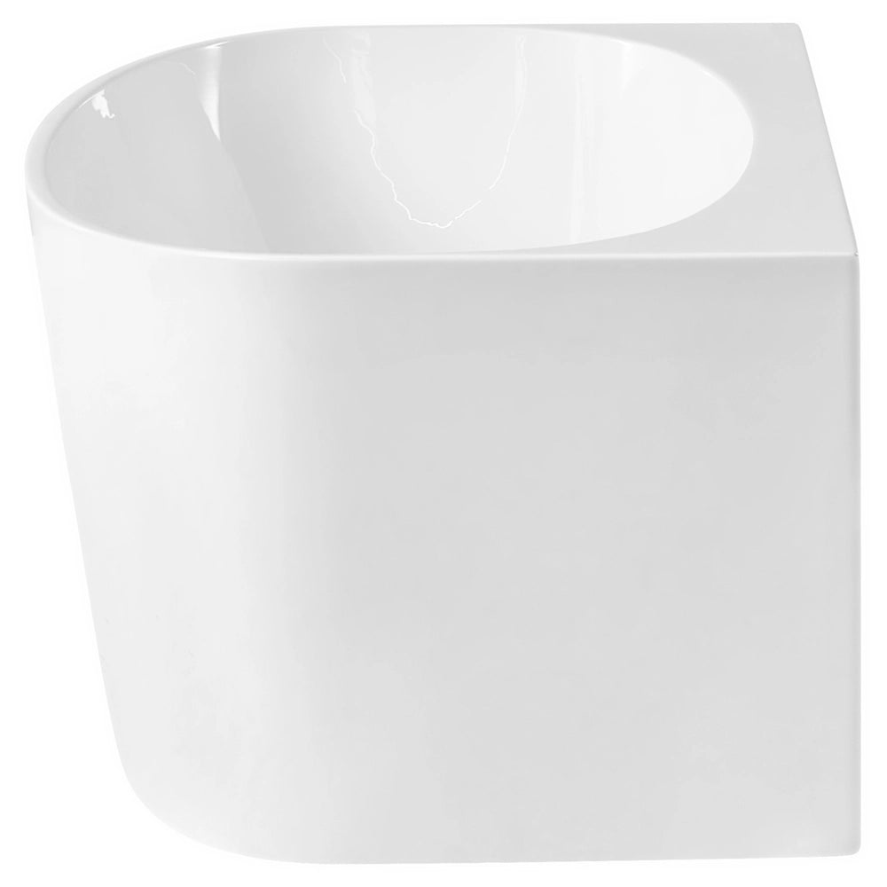 Vasca da bagno in acrilico ovale a filo parete 170 x 80 cm Bianca stile moderno