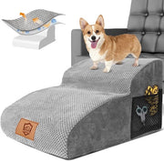 Trappola per cani per piccoli cani, sistema di salita per cani HEVOL 2-traps, scala per cani estensibile, trappola portatile per animali domestici con copertura lavabile, trappola per gatti rimovibile per divano letto