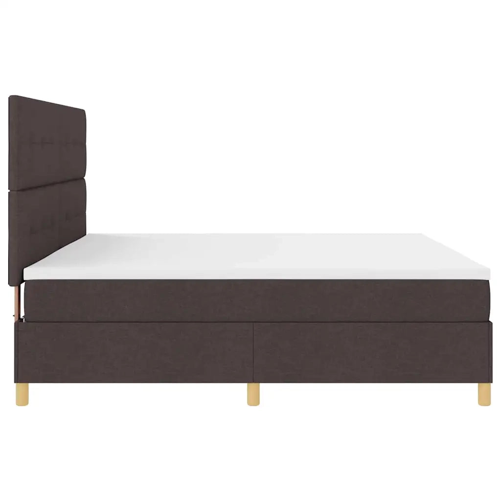 Letto a molle con testiera Marrone Scuro 200 x 200 cm Tessuto 3339647
