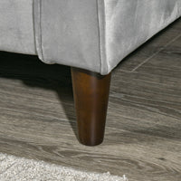 Divano Letto 3 Posti 218x85x86 cm con Poggiapiedi e Schienale Reclinabile in Tessuto Effetto Velluto Grigio Chiaro