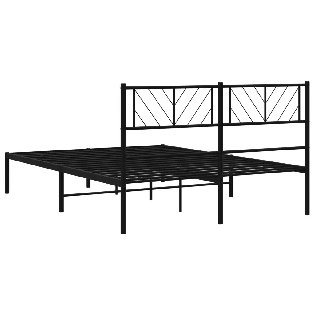 Giroletto con Testiera-Struttura Letto con testiera in Metallo Nero 140x200 cm 826377