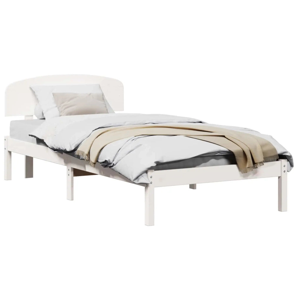 Struttura del letto Bianco 90 x 200 cm Pino massello 872081