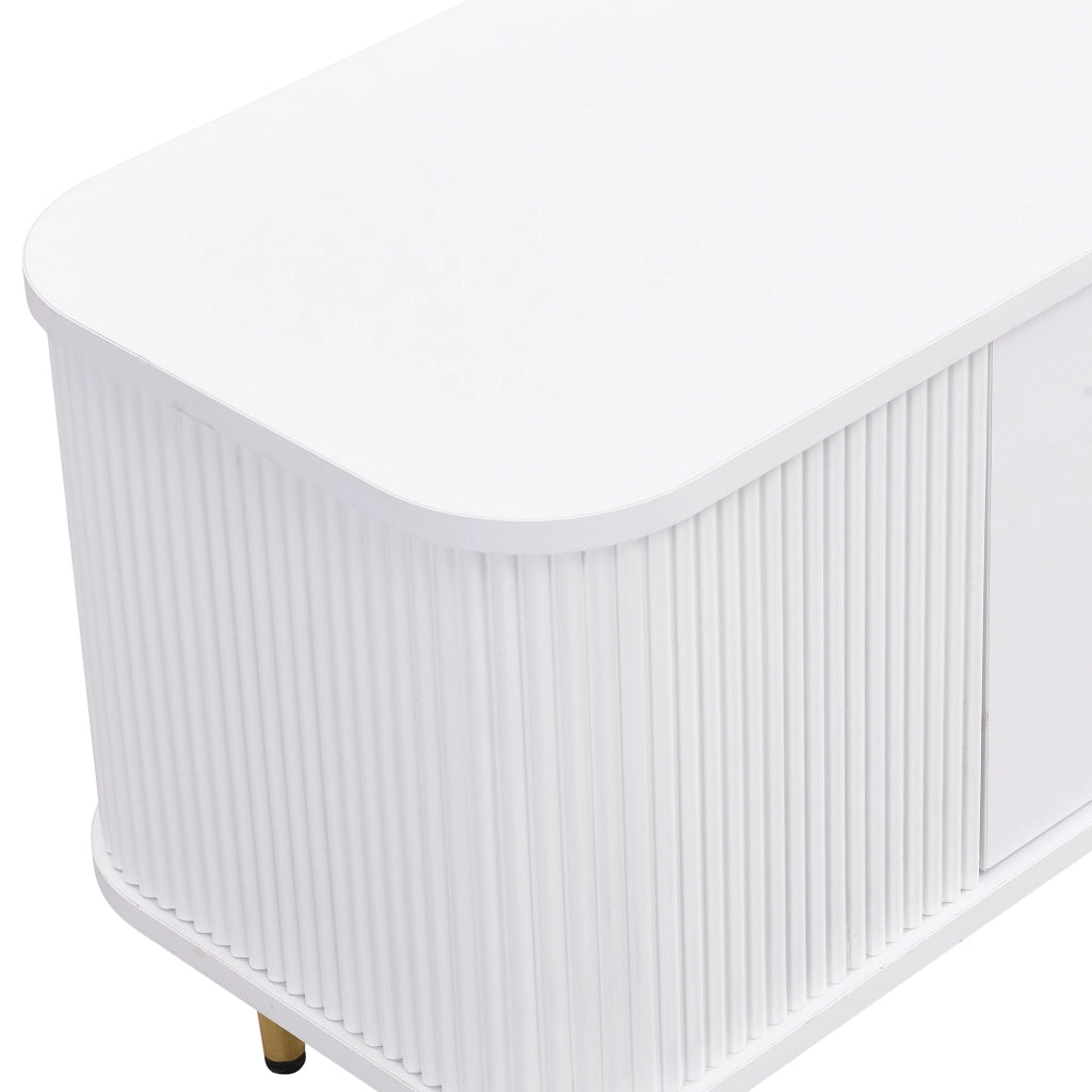 Mobile TV con Cassetti ¨C MINIMAL ¨C Angoli Curvi, Maniglie Dorate, Soggiorno