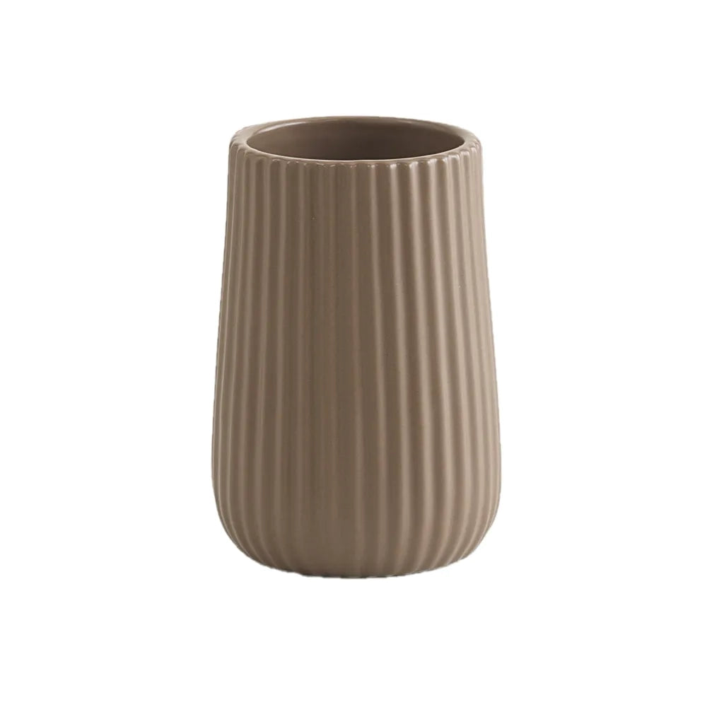 Portaspazzolini Gedy in ceramica tortora | Marika
