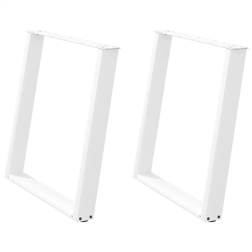 vidaXL Gambe per tavolo da pranzo a forma di U 2 pz bianche 70x(72-73) cm in acciaio