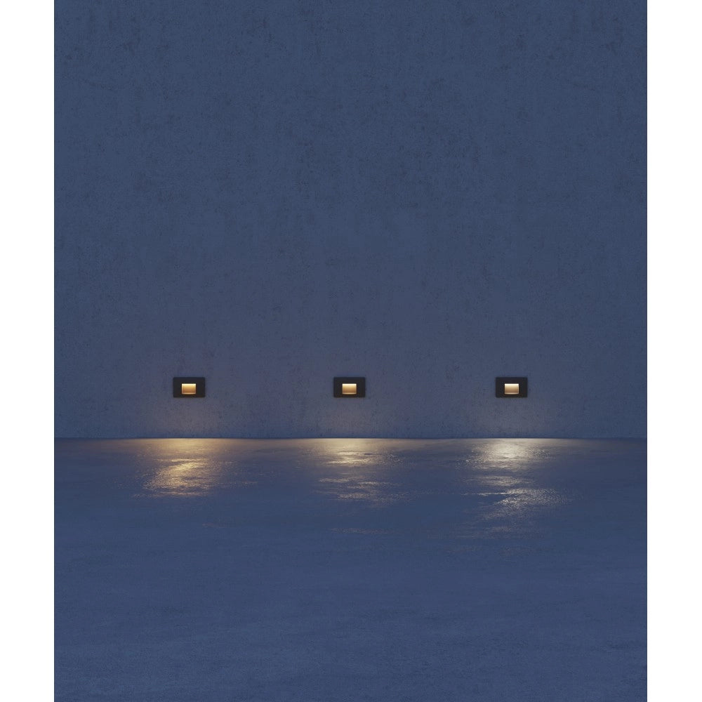 Beneito & Faure - Luce da incasso segnapasso LED Mis Sq Wall 3W - Segnapasso da parete squadrato IP65 Switch 2700K/3200K/4000K - Bianco