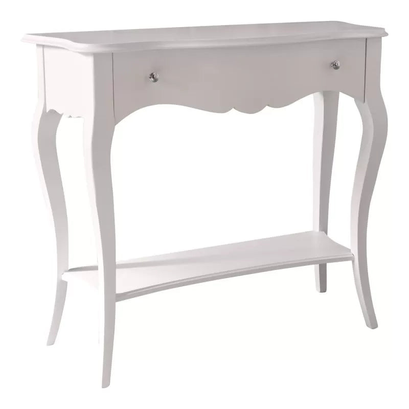Consolle 1 cassetto classica legno bianco 101x40x89 (1283) - Mobili 2G