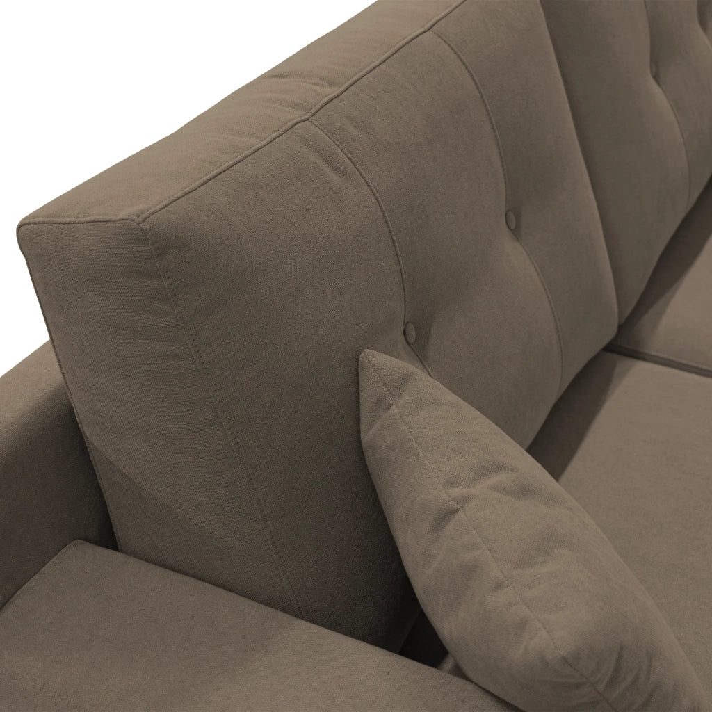 Danish Divano moderno in tessuto morbido impermeabile T02 146 cm marrone