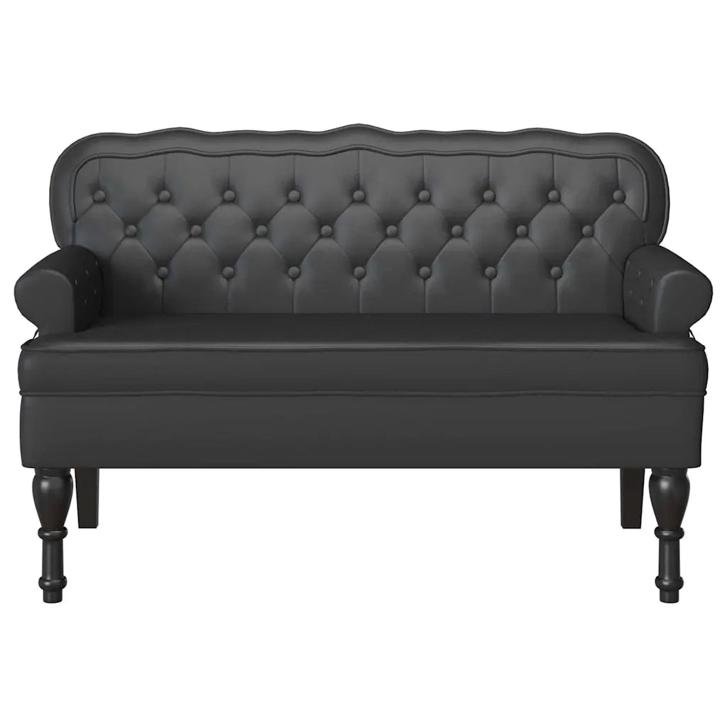 Panca Chesterfield Nero 119,5 x 64,5 x 75 cm Pelle Sintetica CFW8171456