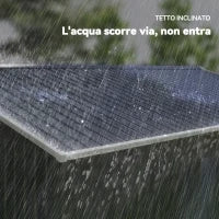 Casetta da Giardino con 2 Porte Scorrevoli e 4 Prese d'Aria, in Acciaio, 322x277x192 cm, Grigio