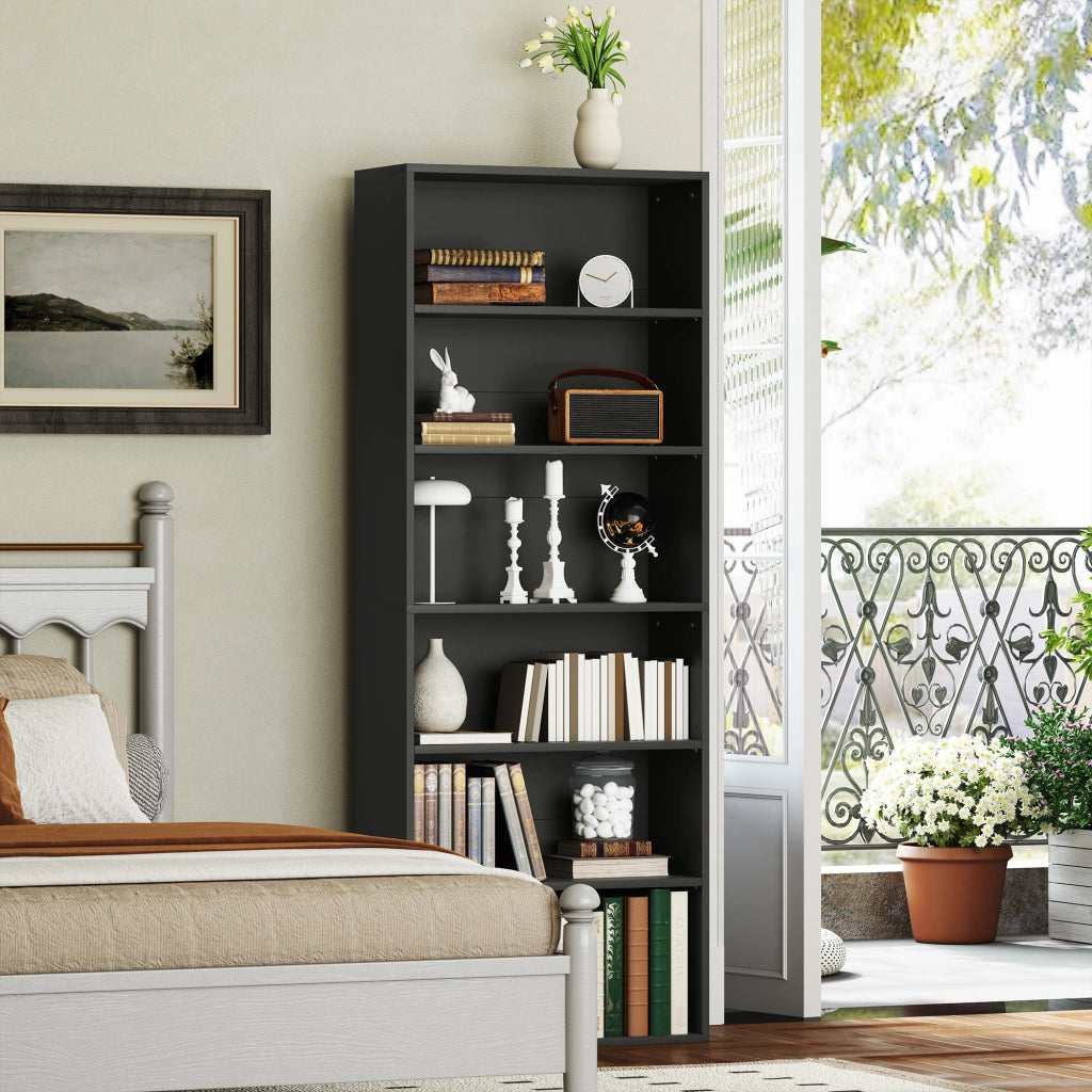 Libreria 6 ripiani scaffale mobile stoccaggio ¨C Xylo ¨C nero 60x24x158,5cm