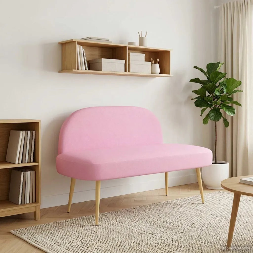 Panchina imbottita con schienale Rosa 110 x 60 x 76 cm CFW6060697