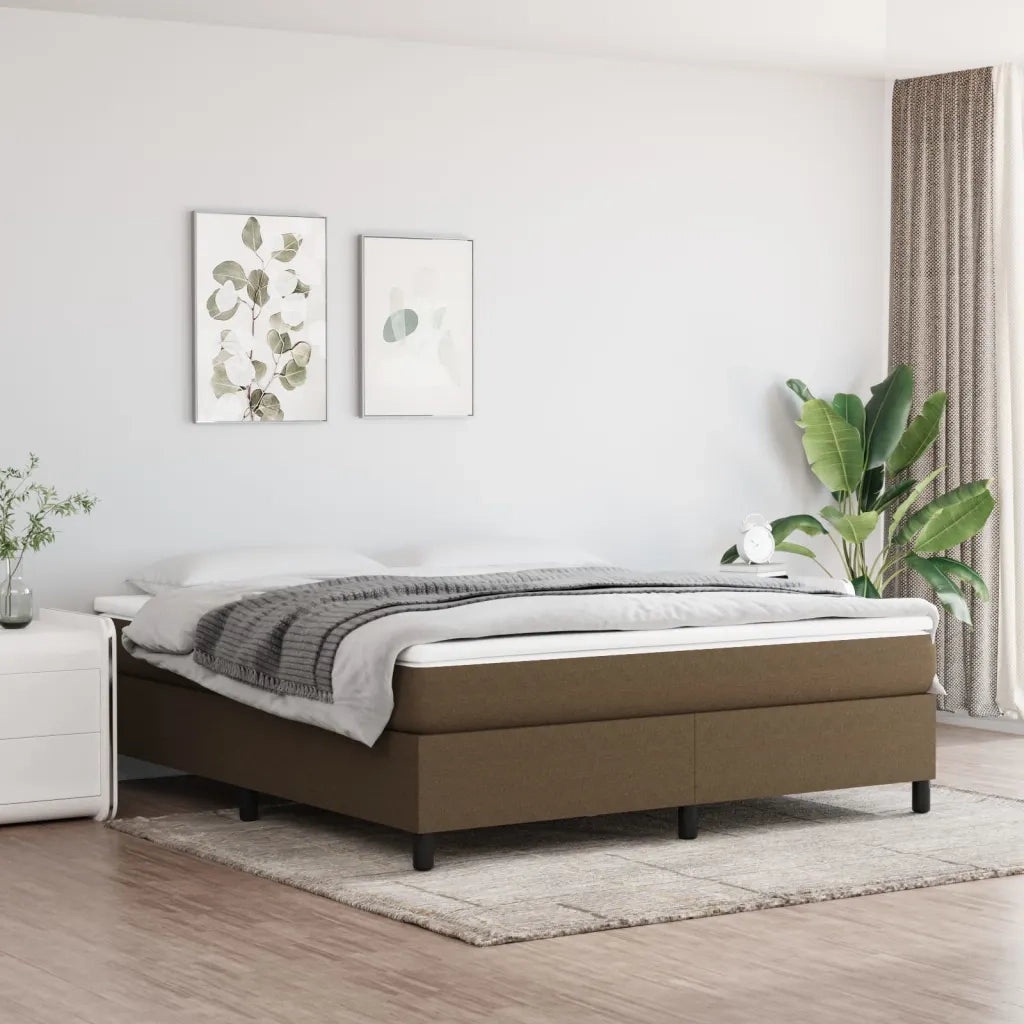 Struttura Letto a Rete a Molle Marrone Scuro 180x200 cm Tessuto 3120881