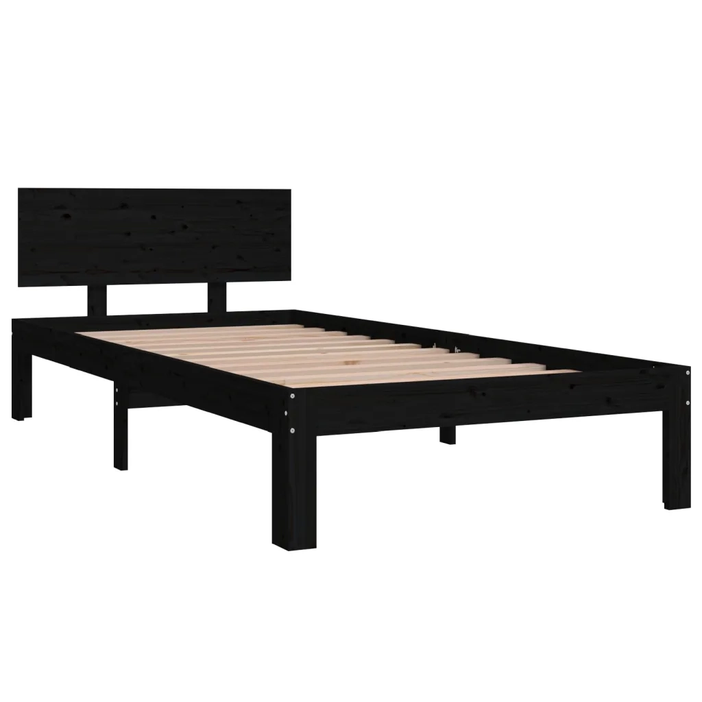 Giroletto Nero in Legno Massello di Pino 90x200 cm cod mxl 60620