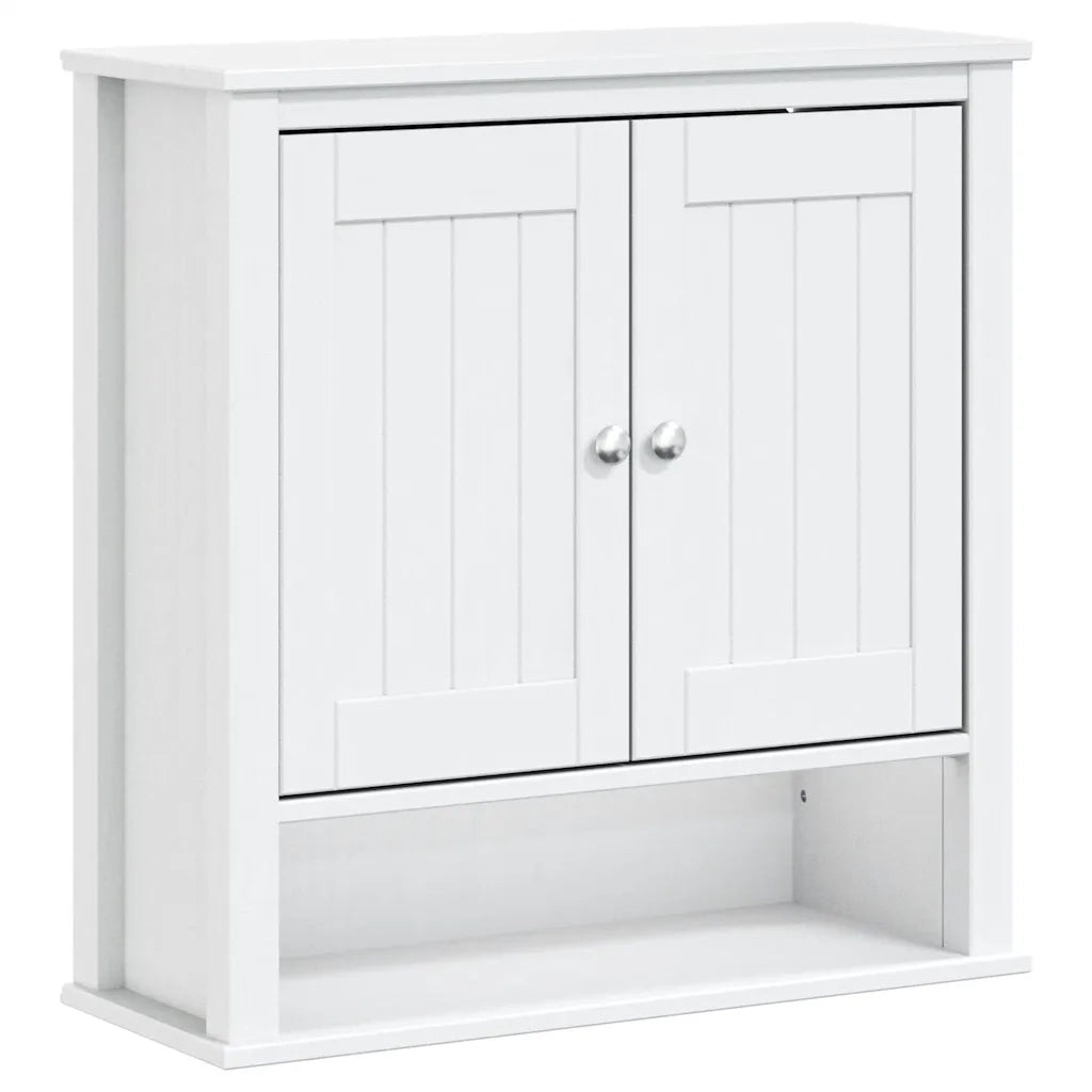 Mobile Bagno a Muro BERG Bianco 69,5x27x71,5cm Legno Massellocod mxl 131740