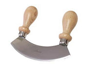 1pz mezzaluna in accio inox con manico in legno - cm.14x3,5x12h. cod:ferx.fer322812